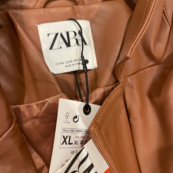 Zara Faux Leather Trench Coat - Picture 4 of 8